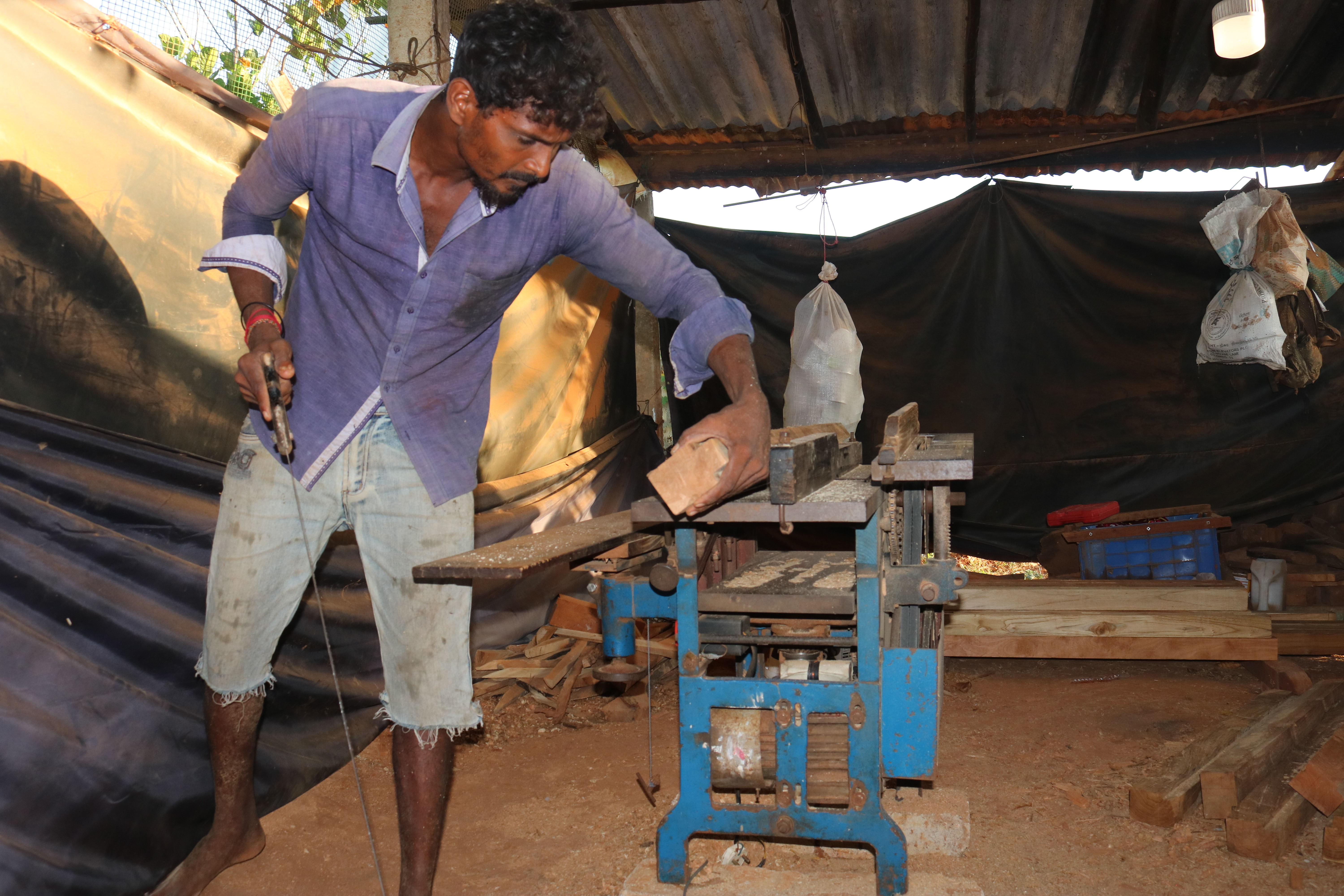 An enthusiastic LH beneficiary through RNE Livelihood – Entrepreneurship assistance – Carpentry